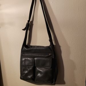 Fossil Vintage 1954 Black Pebbled Leather Crossbody Bag